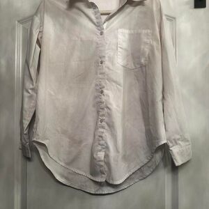 OVERSIZED WHITE BUTTON-DOWN POCKET SHIRT